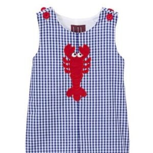 Lil Cactus Blue Gingham Shortall